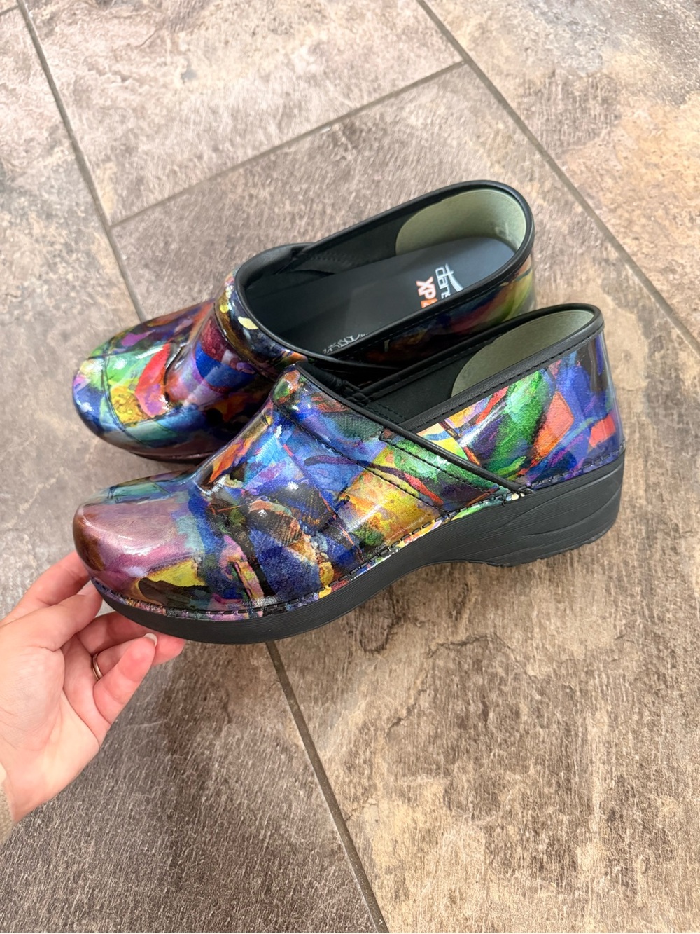 Dansko Multicolored XP 2.0 Patent Colorwash Clogs, size 41